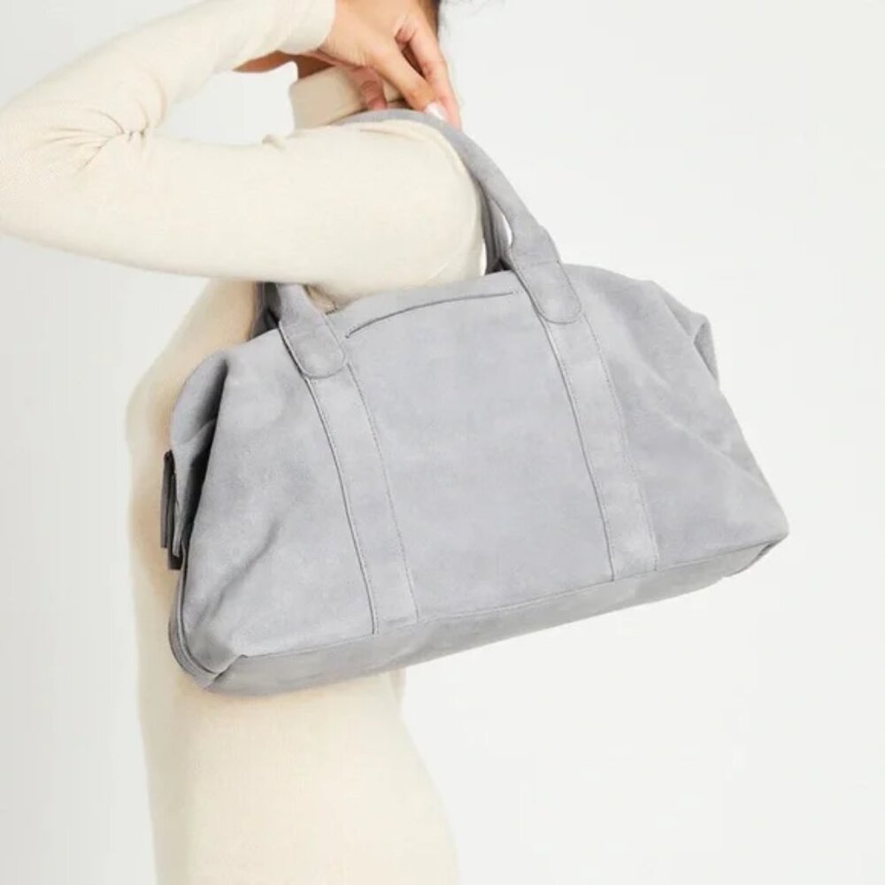 NWT M.I.L.A. Ria Suede Duffle Bag - Gray - Picture 4 of 4